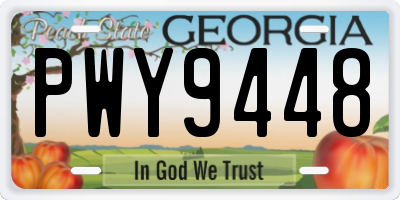 GA license plate PWY9448