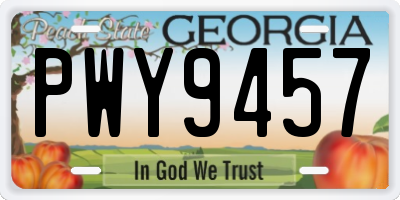 GA license plate PWY9457