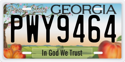 GA license plate PWY9464