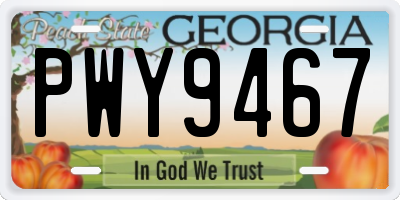 GA license plate PWY9467