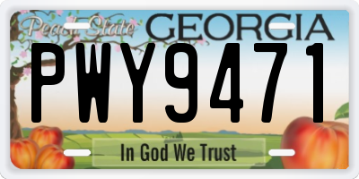 GA license plate PWY9471