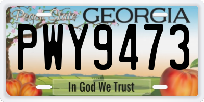 GA license plate PWY9473