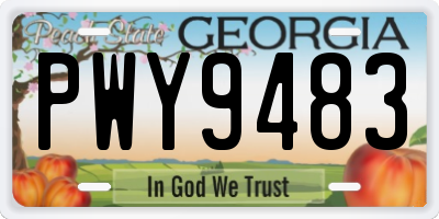 GA license plate PWY9483