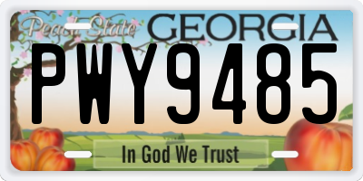 GA license plate PWY9485
