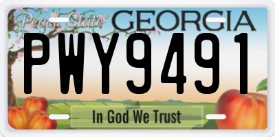 GA license plate PWY9491