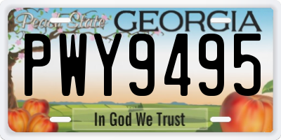 GA license plate PWY9495