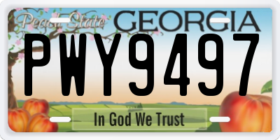 GA license plate PWY9497