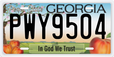 GA license plate PWY9504