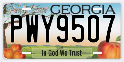 GA license plate PWY9507