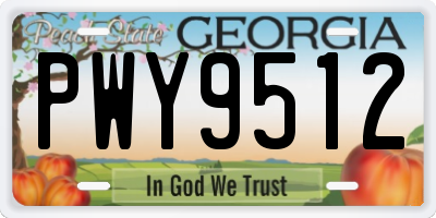 GA license plate PWY9512
