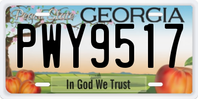 GA license plate PWY9517