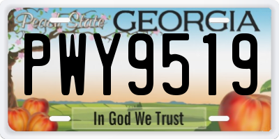 GA license plate PWY9519