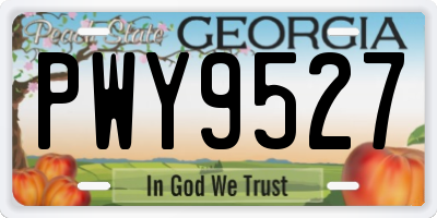 GA license plate PWY9527