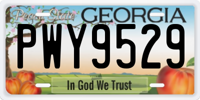 GA license plate PWY9529