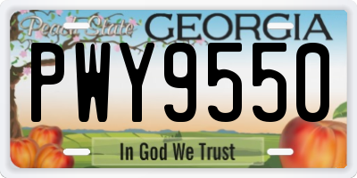 GA license plate PWY9550