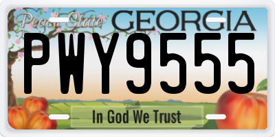 GA license plate PWY9555