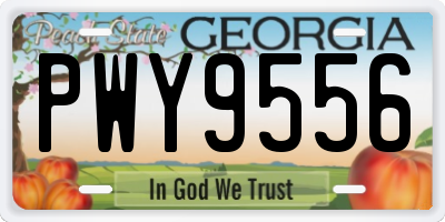 GA license plate PWY9556