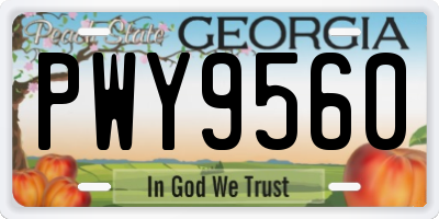 GA license plate PWY9560