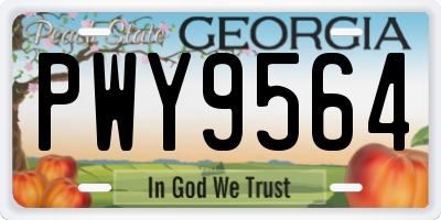 GA license plate PWY9564