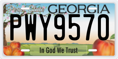 GA license plate PWY9570