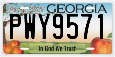 GA license plate PWY9571