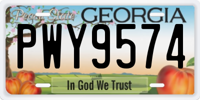 GA license plate PWY9574