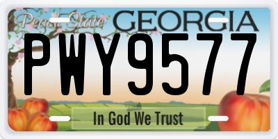 GA license plate PWY9577