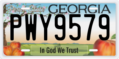 GA license plate PWY9579