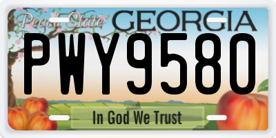 GA license plate PWY9580