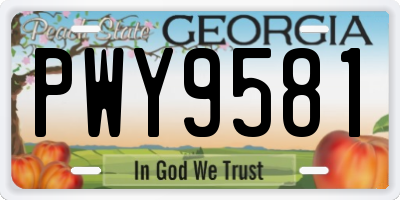 GA license plate PWY9581