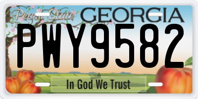 GA license plate PWY9582