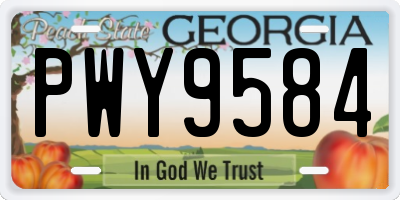 GA license plate PWY9584
