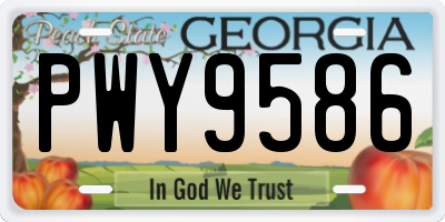 GA license plate PWY9586