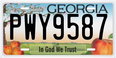GA license plate PWY9587