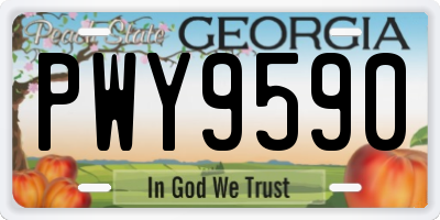 GA license plate PWY9590
