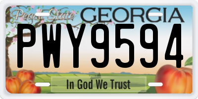 GA license plate PWY9594