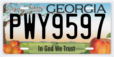 GA license plate PWY9597