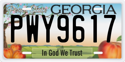 GA license plate PWY9617