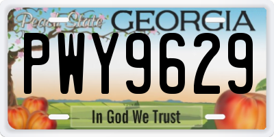 GA license plate PWY9629