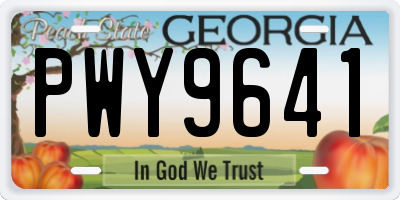 GA license plate PWY9641
