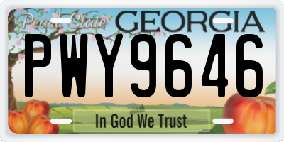 GA license plate PWY9646