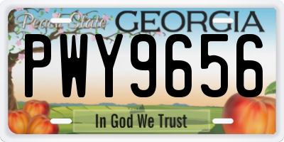 GA license plate PWY9656