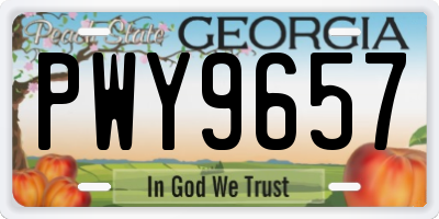 GA license plate PWY9657