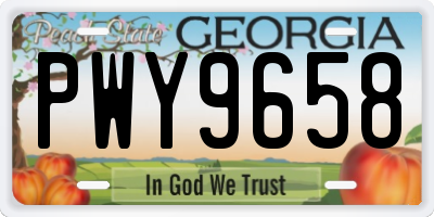 GA license plate PWY9658