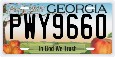 GA license plate PWY9660