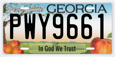 GA license plate PWY9661