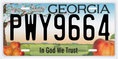 GA license plate PWY9664