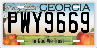 GA license plate PWY9669