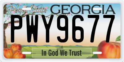 GA license plate PWY9677