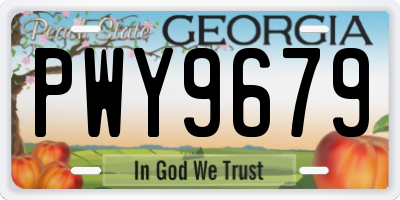 GA license plate PWY9679